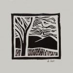 Artist April Hoff's linocut "Scene"