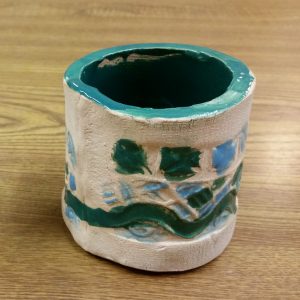 clay cylinder made by Artingales student at Valley Art