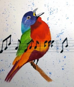 song bird watercolor by Jullane Rich